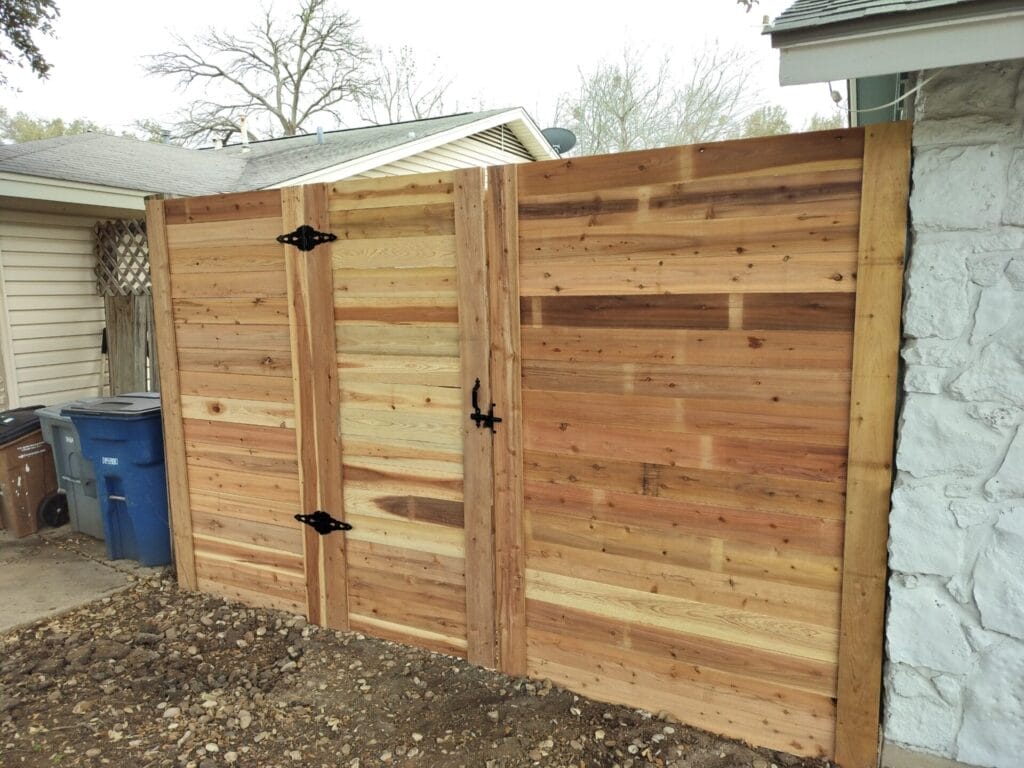 Front View of Cedar Privacy Fence Build in Austin
