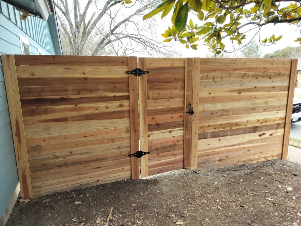 Rear View of Cedar Privacy Fence Build