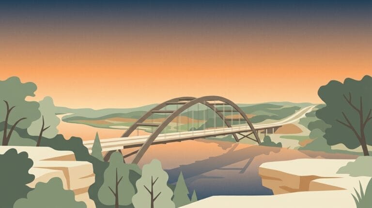 Pennybacker Bridge in Austin - Illustration